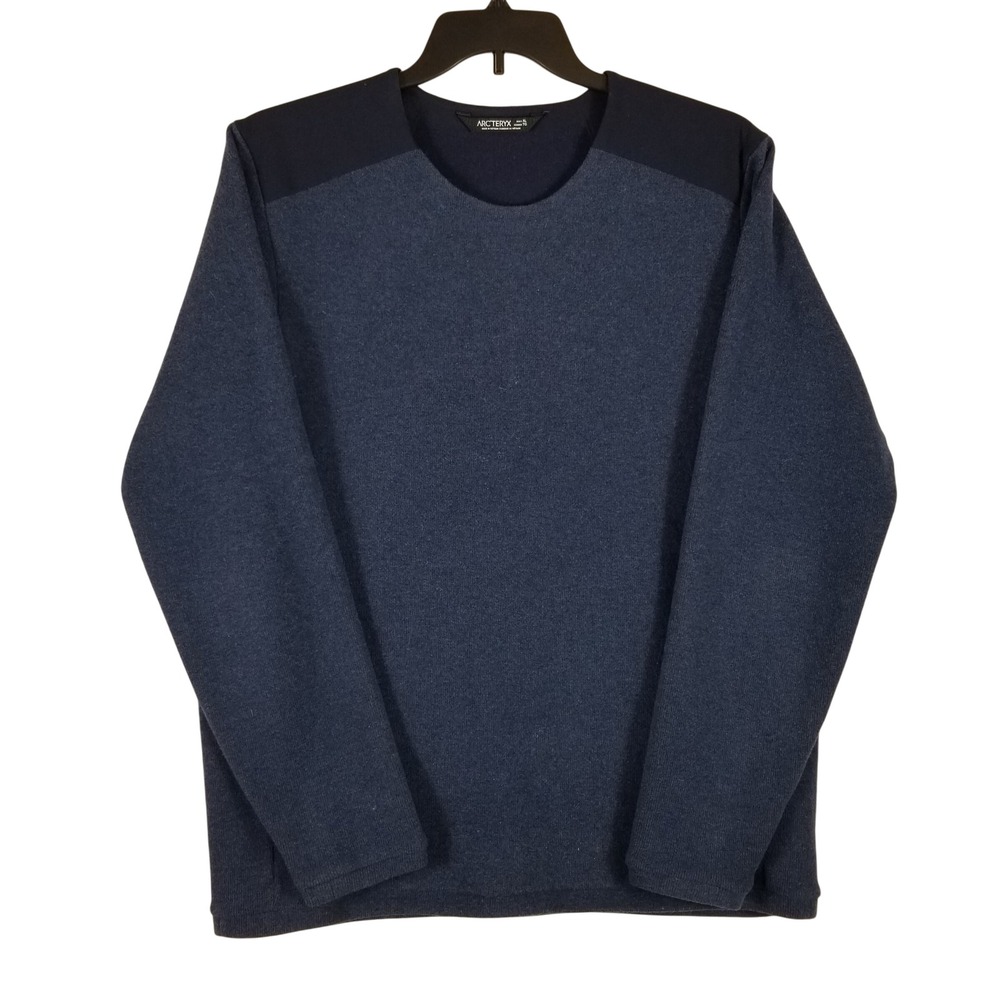 Arc'teryx Sweater Mens XL Navy Blue Wool Blend Reinforced Shoulder Pullover